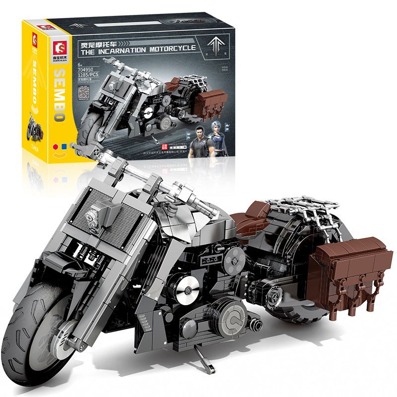 SEMBO 704950 non Lego XE MÁY LỒNG TINH THẦN bộ đồ chơi xếp lắp ráp ghép mô hình Movie & Game THE INCARNATION MOTORCYCLE Phim Và Trò Chơi 1285 khối