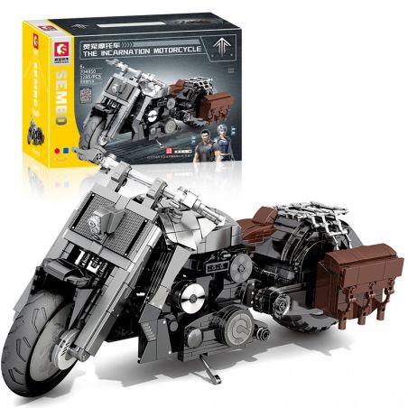 SEMBO 704950 non  XE MÁY LỒNG TINH THẦN bộ đồ chơi xếp lắp ráp ghép mô hình Movie & Game THE INCARNATION MOTORCYCLE Phim Và Trò Chơi 1285 khối