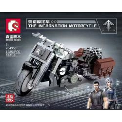SEMBO 704950 non  XE MÁY LỒNG TINH THẦN bộ đồ chơi xếp lắp ráp ghép mô hình Movie & Game THE INCARNATION MOTORCYCLE Phim Và Trò Chơi 1285 khối