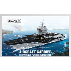 GUDI 8029 non  TÀU SÂN BAY LÁI MÁY bộ đồ chơi xếp lắp ráp ghép mô hình Military Army AIRCRAFT CARRIER CHINA NUCLEAR-POWERED Quân Sự Bộ Đội 2862 khối