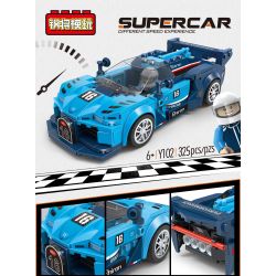 STEEL GENERALS Y102 non  SIÊU XE BUGATTI bộ đồ chơi xếp lắp ráp ghép mô hình 325 khối