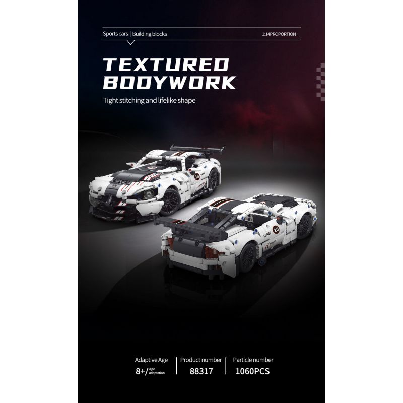 MOYU BLOCK MY88317 88317 non  XE THỂ THAO NÉ TRÁNH VIPER tỷ lệ 1:14 bộ đồ chơi xếp lắp ráp ghép mô hình 1060 khối