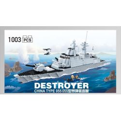 GUDI 8028 non  055 TÊN CƯỚP LỬA bộ đồ chơi xếp lắp ráp ghép mô hình Military Army DESTOYER CHINA TYPE 055 Quân Sự Bộ Đội 1003 khối