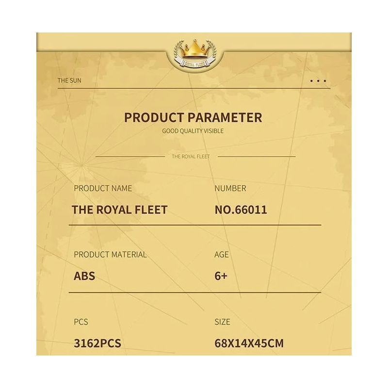 REOBRIX 66011 non  HMS MẶT TRỜI bộ đồ chơi xếp lắp ráp ghép mô hình Pirates Of The Caribbean THE ROYAL FLEET SUN Cướp Biển Vùng Caribe 3162 khối