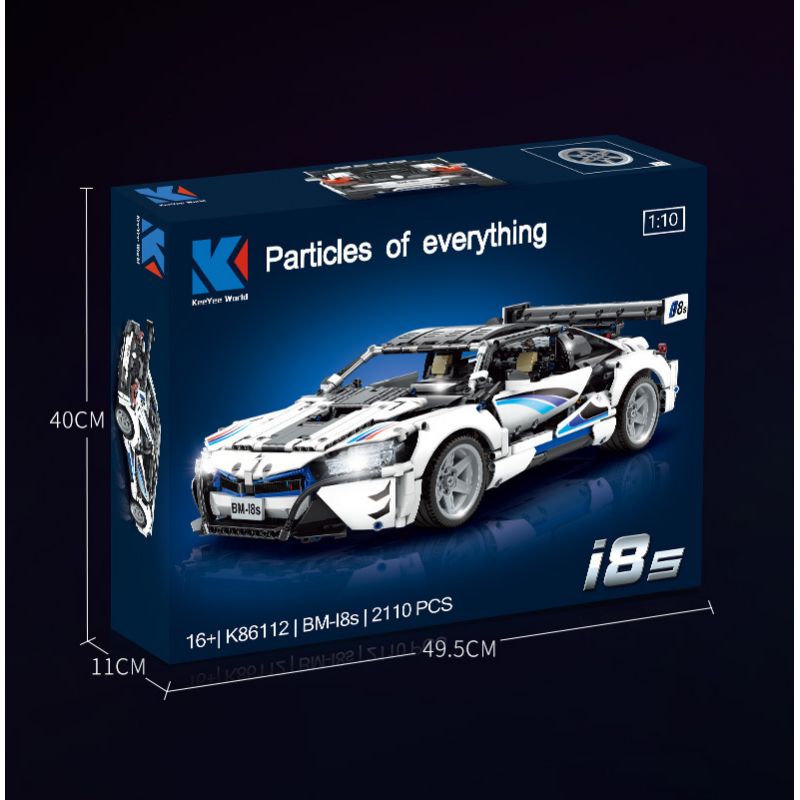 KAIYU K86112 86112 non  BMW I8S 1:10. tỷ lệ 1:10 bộ đồ chơi xếp lắp ráp ghép mô hình  Kỹ Thuật Công Nghệ Cao Mô Hình Phương Tiện 2110 khối