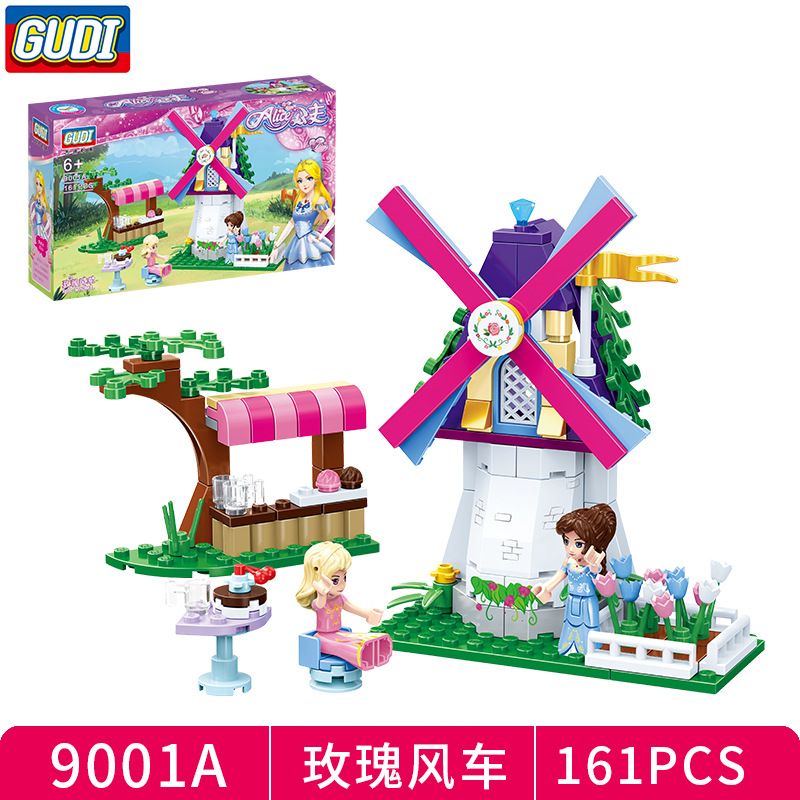 GUDI 9001D 9001A 9001B 9001C non  CÔNG CHÚA 4 CỐI XAY GIÓ XE NGỰA SANG TRỌNG LÂU ĐÀI ANNA BELLA BACK GARDEN bộ đồ chơi xếp lắp ráp ghép mô hình Disney Princess 648 khối