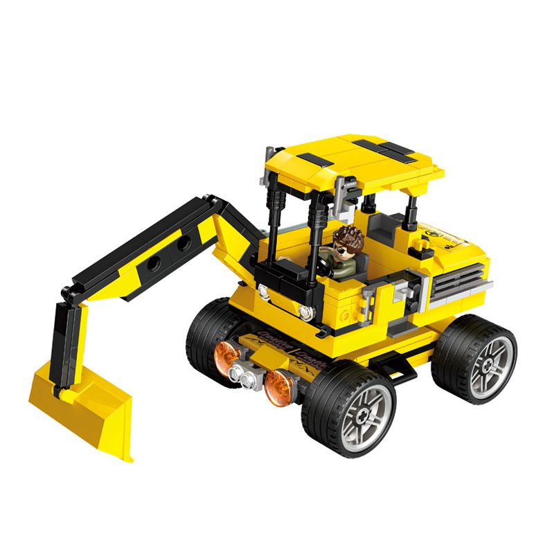 GUDI 50101 non  XE JEEP OFF-ROAD RACING BIJI MÁY XÚC bộ đồ chơi xếp lắp ráp ghép mô hình CREATIVE WORKS 351 khối