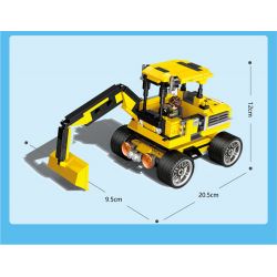 GUDI 50101 non  XE JEEP OFF-ROAD RACING BIJI MÁY XÚC bộ đồ chơi xếp lắp ráp ghép mô hình CREATIVE WORKS 351 khối
