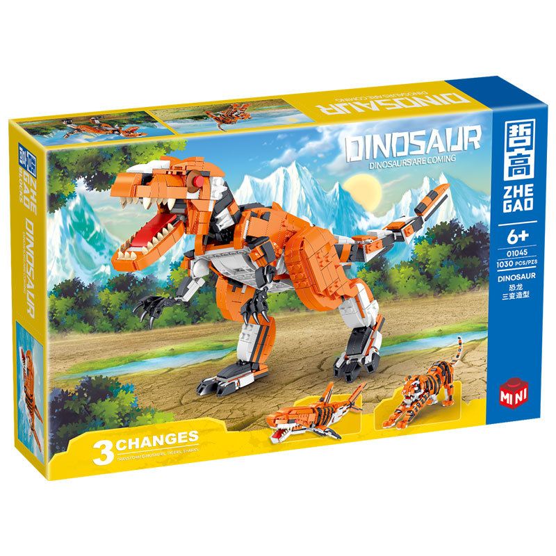 ZHEGAO 01045 non  KHỦNG LONG BA LẦN THAY ĐỔI HÌNH DẠNG bộ đồ chơi xếp lắp ráp ghép mô hình Dino DINOSAUR 1030 khối ZHEGAO 01045 non  KHỦNG LONG BA LẦN THAY ĐỔI HÌNH DẠNG bộ đồ chơi xếp lắp ráp ghép mô hình Dino DINOSAUR 1030 khối