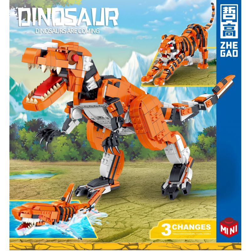 ZHEGAO 01045 non  KHỦNG LONG BA LẦN THAY ĐỔI HÌNH DẠNG bộ đồ chơi xếp lắp ráp ghép mô hình Dino DINOSAUR 1030 khối ZHEGAO 01045 non  KHỦNG LONG BA LẦN THAY ĐỔI HÌNH DẠNG bộ đồ chơi xếp lắp ráp ghép mô hình Dino DINOSAUR 1030 khối