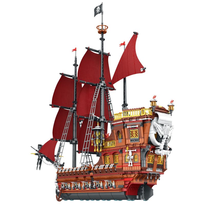 REOBRIX 66010 non Lego TÀU CƯỚP BIỂN BÁO THÙ bộ đồ chơi xếp lắp ráp ghép mô hình Pirates Of The Caribbean PIRATE REVENGE-MODEL SHIP Cướp Biển Vùng Caribe 3066 khối