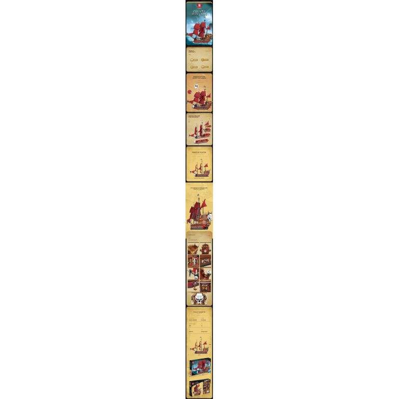 REOBRIX 66010 non  TÀU CƯỚP BIỂN BÁO THÙ bộ đồ chơi xếp lắp ráp ghép mô hình Pirates Of The Caribbean PIRATE REVENGE-MODEL SHIP Cướp Biển Vùng Caribe 3066 khối