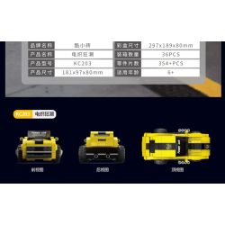 BRICKCOOL KC203 non  PHẢN ÁNH BÙNG NỔ ĐIỆN ĐIÊN CUỒNG tỷ lệ 1:24 bộ đồ chơi xếp lắp ráp ghép mô hình Racers SOUPED-UP ELECTRIC FEVER Đua Tốc Độ 354 khối