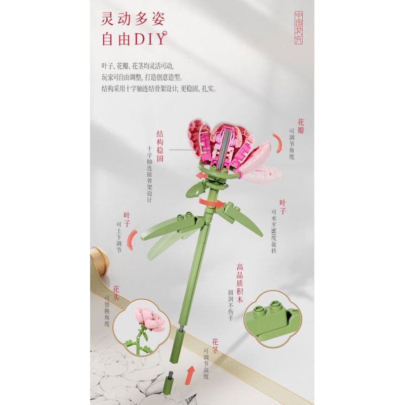 BLOKS 86133 non  HOA HUỆ TÌNH YÊU bộ đồ chơi xếp lắp ráp ghép mô hình 566 khối BLOKS 86133 non  HOA HUỆ TÌNH YÊU bộ đồ chơi xếp lắp ráp ghép mô hình 566 khối