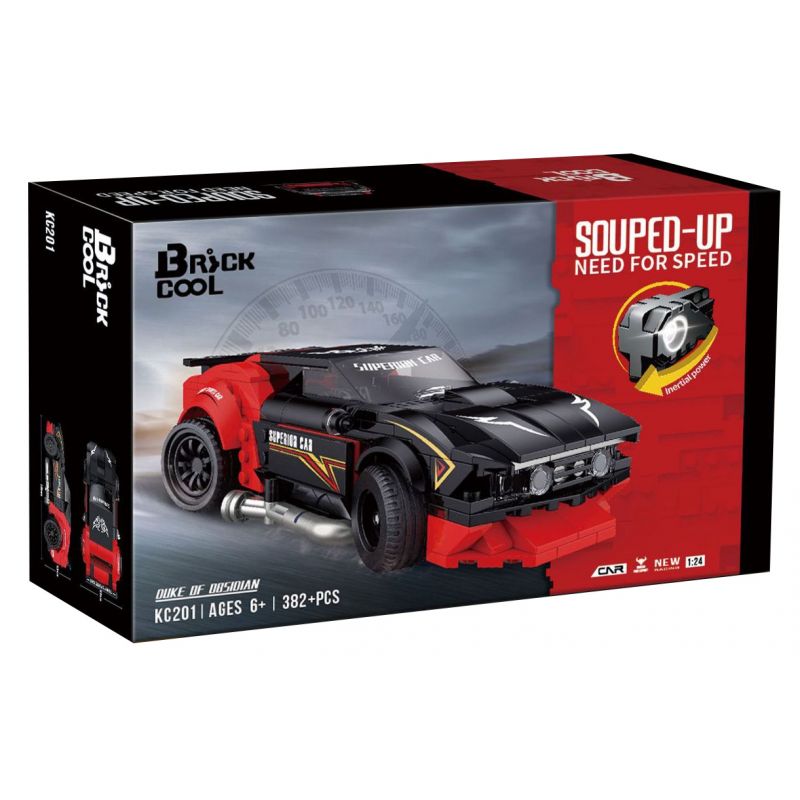 BRICKCOOL KC201 non Lego NỔ MÌN DUKE OF BLACK tỷ lệ 1:24 bộ đồ chơi xếp lắp ráp ghép mô hình Racers SOUPED-UP DUKE OF OBSIDIAN Đua Tốc Độ 382 khối