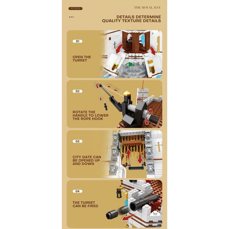 REOBRIX 66013 non  VỊNH HOÀNG GIA bộ đồ chơi xếp lắp ráp ghép mô hình Pirates Of The Caribbean THE ROYAL BAY Cướp Biển Vùng Caribe 4168 khối