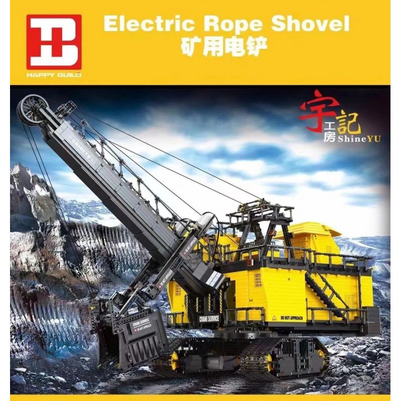 HAPPY BUILD SHINEYU XINYU YC-22004 22004 YC22004 non  XẺNG ĐIỆN MỎ 1:37 tỷ lệ 1:37 bộ đồ chơi xếp lắp ráp ghép mô hình Build Team SHINE YU ELECTRIC ROPE SHOVEL Đội Xây Dựng 11689 khối