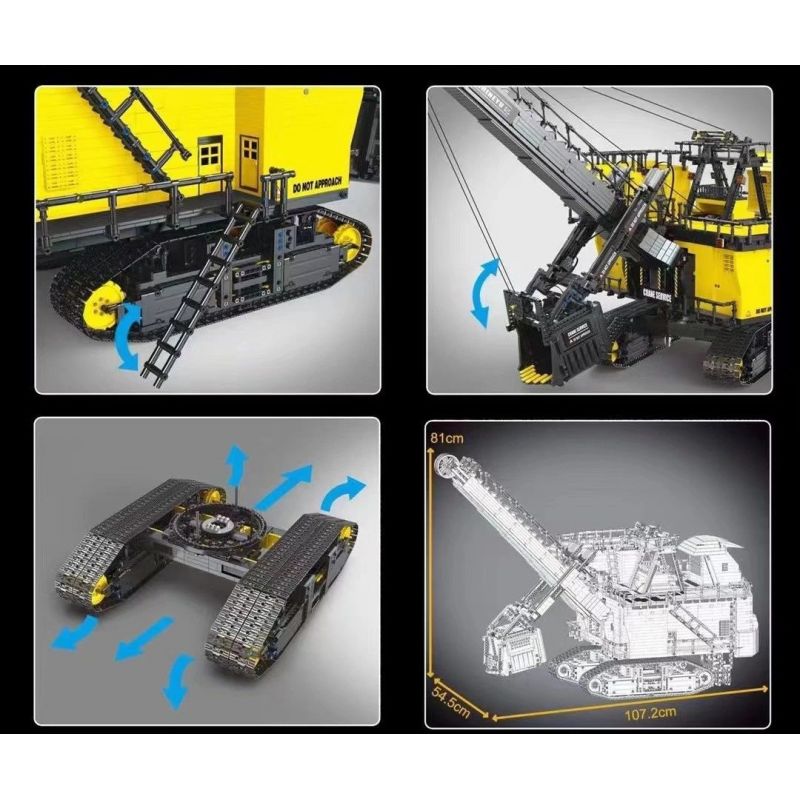 HAPPY BUILD SHINEYU XINYU YC-22004 22004 YC22004 non  XẺNG ĐIỆN MỎ 1:37 tỷ lệ 1:37 bộ đồ chơi xếp lắp ráp ghép mô hình Build Team SHINE YU ELECTRIC ROPE SHOVEL Đội Xây Dựng 11689 khối