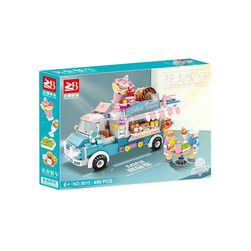 FAIR 9015 non Lego Q XE TRÁNG MIỆNG DỄ THƯƠNG bộ đồ chơi xếp lắp ráp ghép mô hình KITCHEN VEHICLE 496 khối