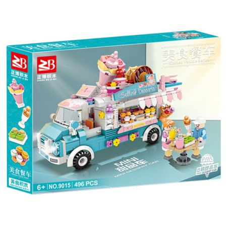 FAIR 9015 non  Q XE TRÁNG MIỆNG DỄ THƯƠNG bộ đồ chơi xếp lắp ráp ghép mô hình KITCHEN VEHICLE 496 khối