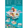 FAIR 9015 non  Q XE TRÁNG MIỆNG DỄ THƯƠNG bộ đồ chơi xếp lắp ráp ghép mô hình KITCHEN VEHICLE 496 khối