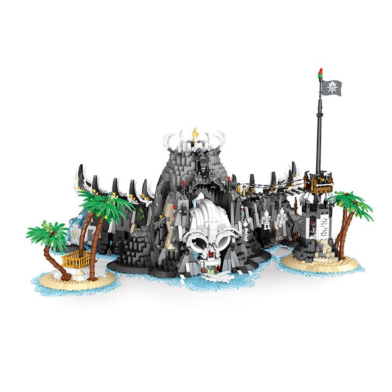 REOBRIX 66012 non Lego VỊNH CƯỚP BIỂN bộ đồ chơi xếp lắp ráp ghép mô hình Pirates Of The Caribbean THE PIRATE BAY Cướp Biển Vùng Caribe 2960 khối