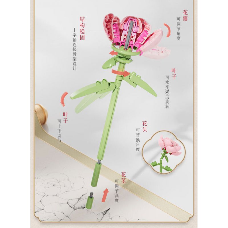 BLOKS 86131 86134 non  TÌNH YÊU HOA MẪU ĐƠN bộ đồ chơi xếp lắp ráp ghép mô hình 666 khối BLOKS 86131 86134 non  TÌNH YÊU HOA MẪU ĐƠN bộ đồ chơi xếp lắp ráp ghép mô hình 666 khối