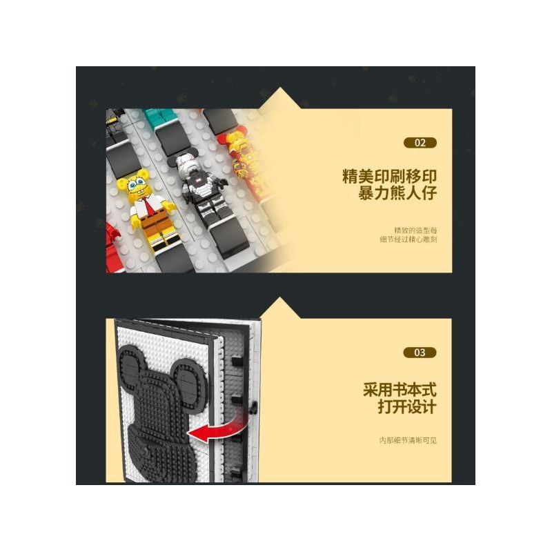 LQS 6301 non  PHIÊN BẢN SƯU TẬP GẤU BẠO LỰC bộ đồ chơi xếp lắp ráp ghép mô hình BEAR BOOK 2622 khối