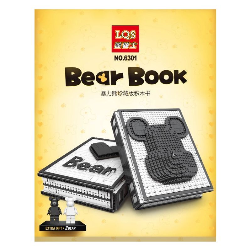 LQS 6301 non  PHIÊN BẢN SƯU TẬP GẤU BẠO LỰC bộ đồ chơi xếp lắp ráp ghép mô hình BEAR BOOK 2622 khối