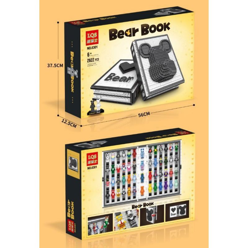 LQS 6301 non  PHIÊN BẢN SƯU TẬP GẤU BẠO LỰC bộ đồ chơi xếp lắp ráp ghép mô hình BEAR BOOK 2622 khối