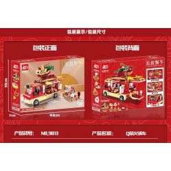 FAIR 9013 non  XE LẨU Q DỄ THƯƠNG bộ đồ chơi xếp lắp ráp ghép mô hình KITCHEN VEHICLE 490 khối