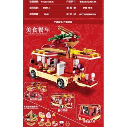 FAIR 9013 non  XE LẨU Q DỄ THƯƠNG bộ đồ chơi xếp lắp ráp ghép mô hình KITCHEN VEHICLE 490 khối
