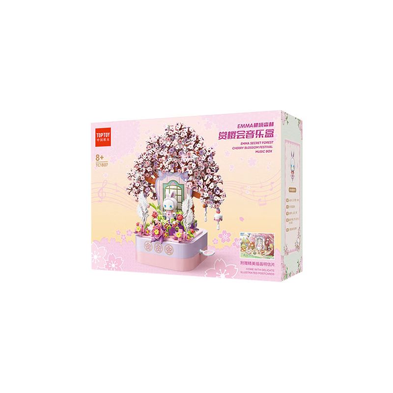 TOP TOY TC1807 1807 non Lego HỘP NHẠC HOA ANH ĐÀO bộ đồ chơi xếp lắp ráp ghép mô hình 700 khối