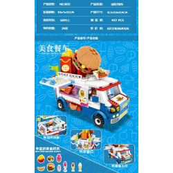 FAIR 9012 non  Q XE BURGER DỄ THƯƠNG bộ đồ chơi xếp lắp ráp ghép mô hình KITCHEN VEHICLE 497 khối