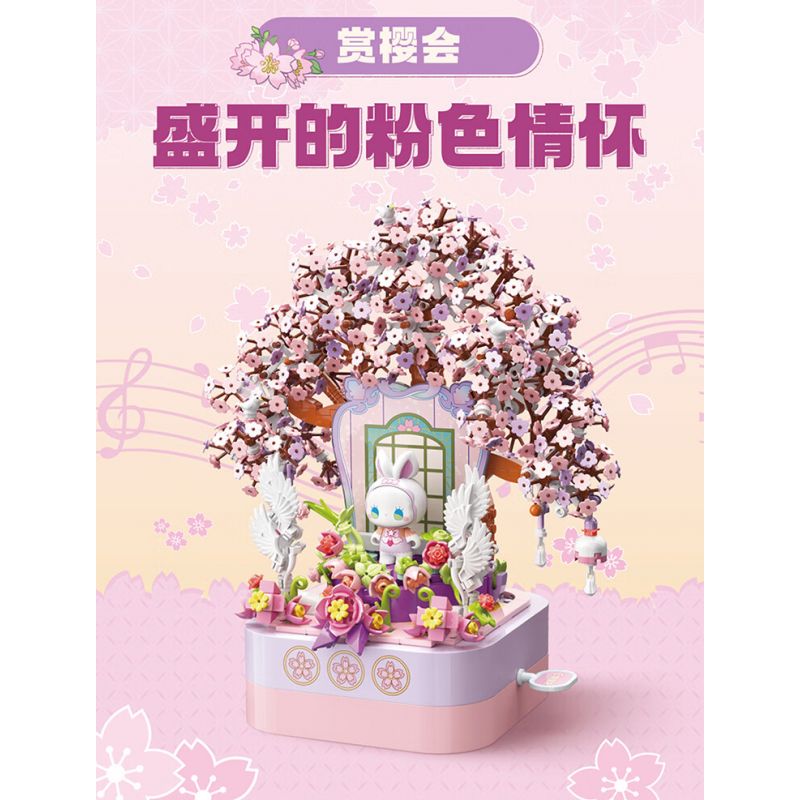 TOP TOY TC1807 1807 non  HỘP NHẠC HOA ANH ĐÀO bộ đồ chơi xếp lắp ráp ghép mô hình 700 khối
