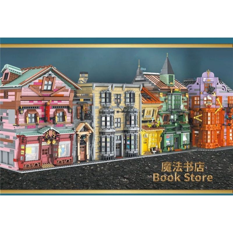 MouldKing 16040 Mould King 16040 non  HIỆU SÁCH MA THUẬT bộ đồ chơi xếp lắp ráp ghép mô hình MAGIC BOOK STORE 3468 khối