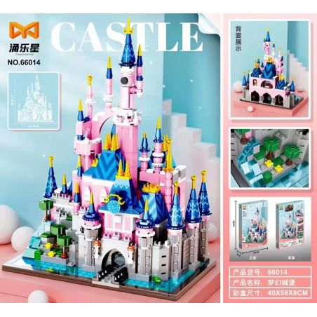 YONG LEXING 66014 non  LÂU ĐÀI TƯỞNG TƯỢNG bộ đồ chơi xếp lắp ráp ghép mô hình 824 khối