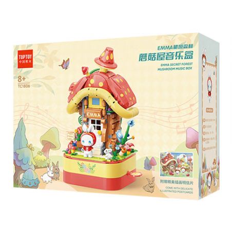 TOP TOY TC1806 1806 non  HỘP NHẠC NGÔI NHÀ NẤM bộ đồ chơi xếp lắp ráp ghép mô hình 650 khối