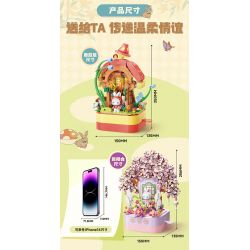 TOP TOY TC1806 1806 non  HỘP NHẠC NGÔI NHÀ NẤM bộ đồ chơi xếp lắp ráp ghép mô hình 650 khối