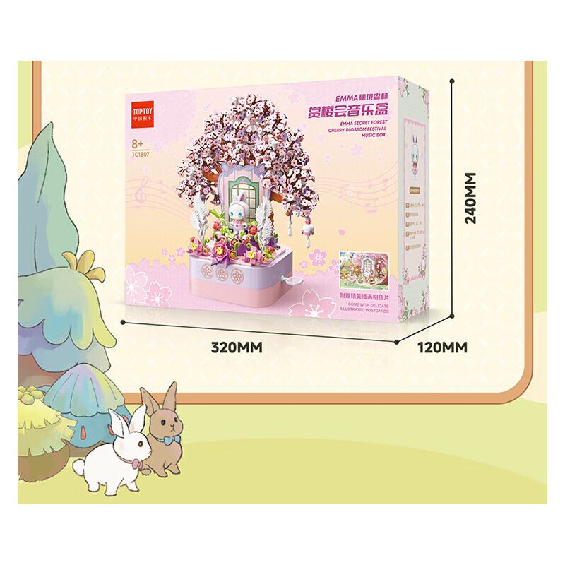 TOP TOY TC1806 1806 non  HỘP NHẠC NGÔI NHÀ NẤM bộ đồ chơi xếp lắp ráp ghép mô hình 650 khối