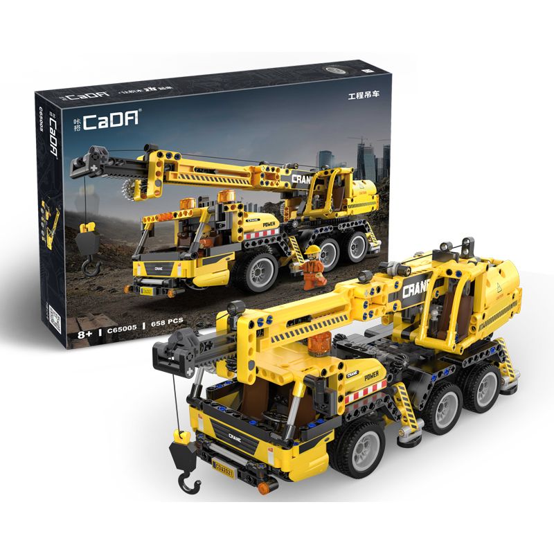 CADA DOUBLEE C65005 65005 non  CẦU TRỤC KỸ THUẬT bộ đồ chơi xếp lắp ráp ghép mô hình  CRANE TRUCK Kỹ Thuật Công Nghệ Cao Mô Hình Phương Tiện 658 khối