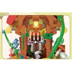 TOP TOY TC1806 1806 non  HỘP NHẠC NGÔI NHÀ NẤM bộ đồ chơi xếp lắp ráp ghép mô hình 650 khối