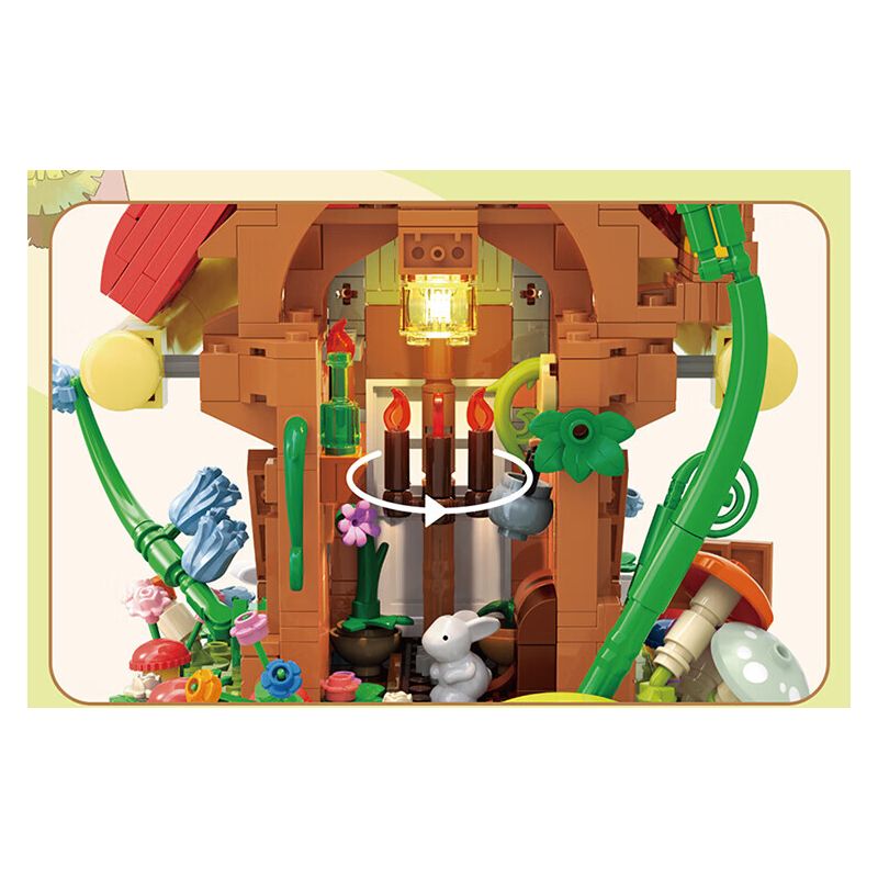 TOP TOY TC1806 1806 non  HỘP NHẠC NGÔI NHÀ NẤM bộ đồ chơi xếp lắp ráp ghép mô hình 650 khối