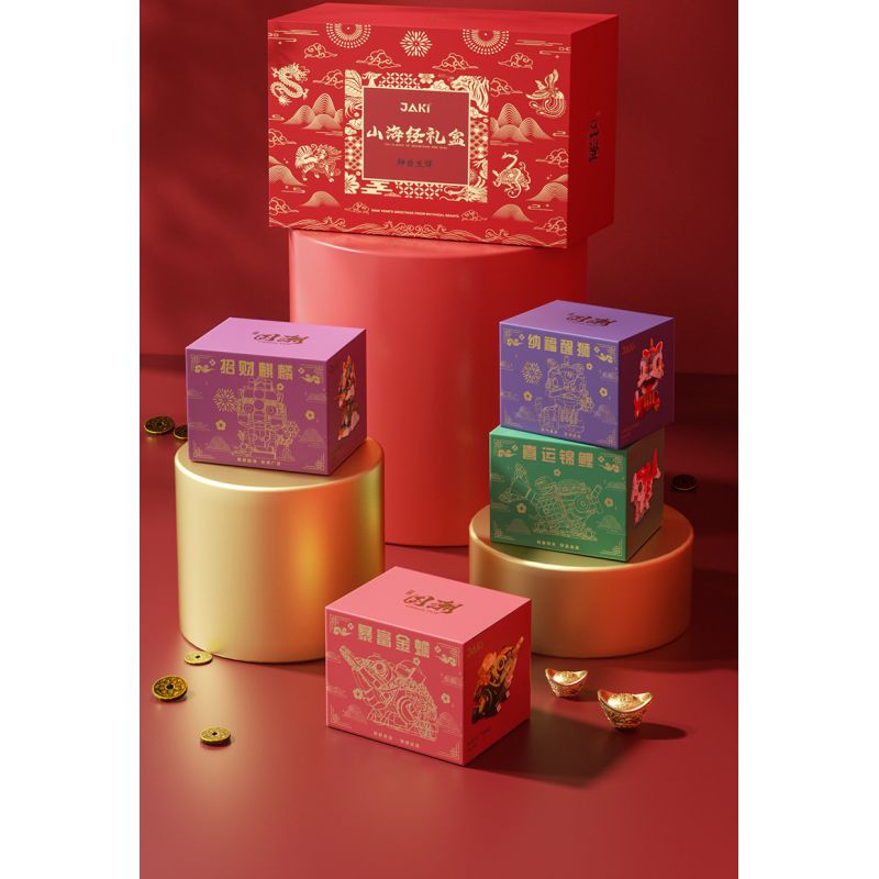 JAKI JK2022 2022 non  HỘP QUÀ THẦN THÚ SHAN HAI JING NIAN bộ đồ chơi xếp lắp ráp ghép mô hình Creator Sáng Tạo