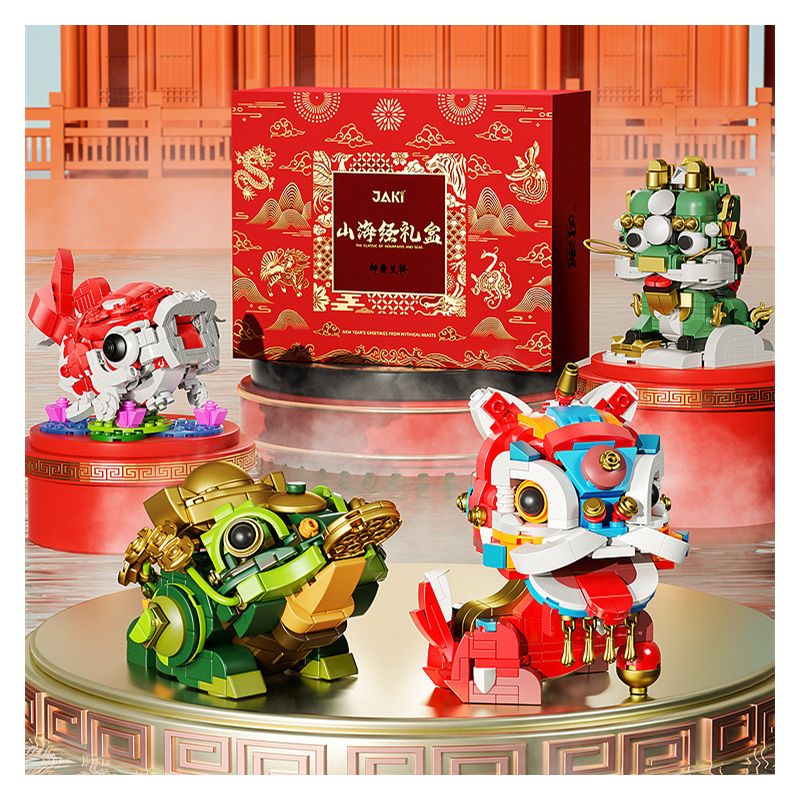 JAKI JK2022 2022 non  HỘP QUÀ THẦN THÚ SHAN HAI JING NIAN bộ đồ chơi xếp lắp ráp ghép mô hình Creator Sáng Tạo