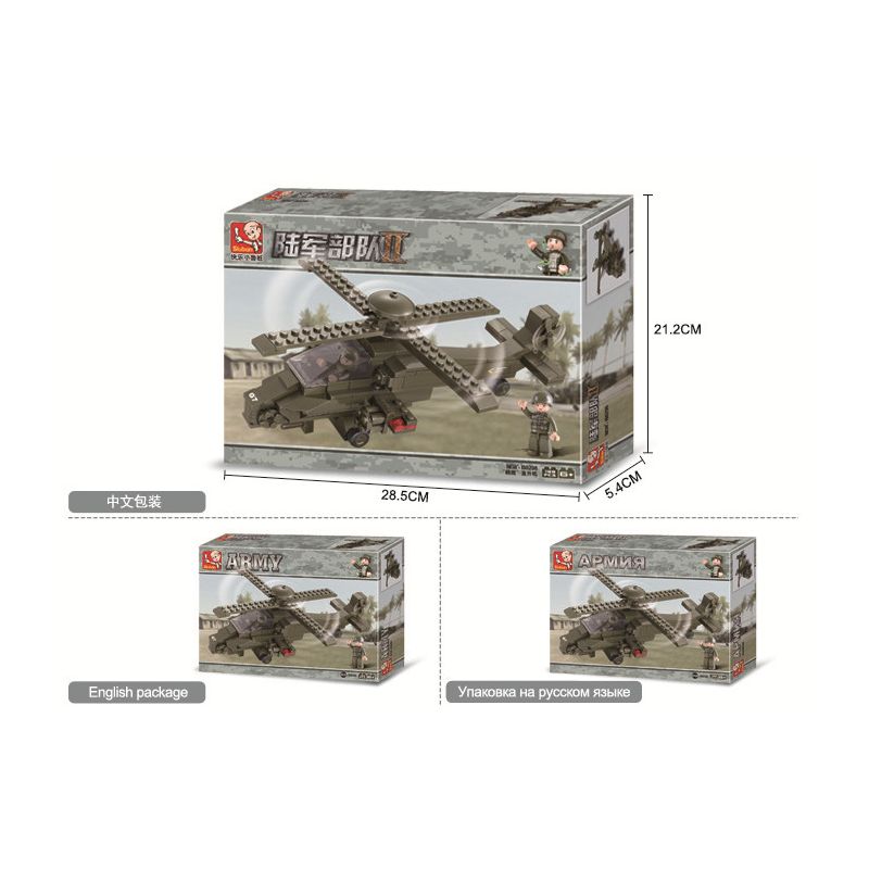 SLUBAN M38-B0298 B0298 0298 M38B0298 38-B0298 non  TRÀ TRIAS 2- MÁY BAY TRỰC THĂNG "DEER FEMATIC" bộ đồ chơi xếp lắp ráp ghép mô hình Land Forces 2 Sức Mạnh Mặt Đất 204 khối