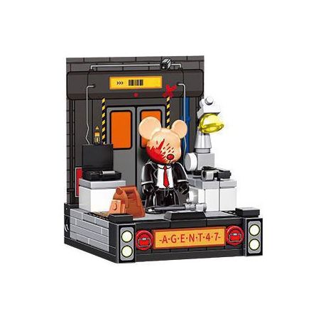 SEMBO 612010 non  QEE SÁT THỦ GẤU 47 bộ đồ chơi xếp lắp ráp ghép mô hình Creator AGENT 47 Sáng Tạo 88 khối