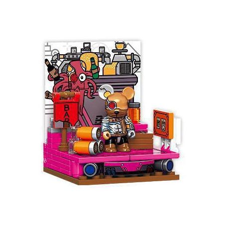 SEMBO 612009 non  GẤU PUNK QEE bộ đồ chơi xếp lắp ráp ghép mô hình Creator Sáng Tạo 98 khối