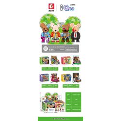 SEMBO 612008 non  GẤU DU LỊCH QEE bộ đồ chơi xếp lắp ráp ghép mô hình Creator Sáng Tạo 85 khối