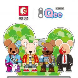 SEMBO 612008 non  GẤU DU LỊCH QEE bộ đồ chơi xếp lắp ráp ghép mô hình Creator Sáng Tạo 85 khối